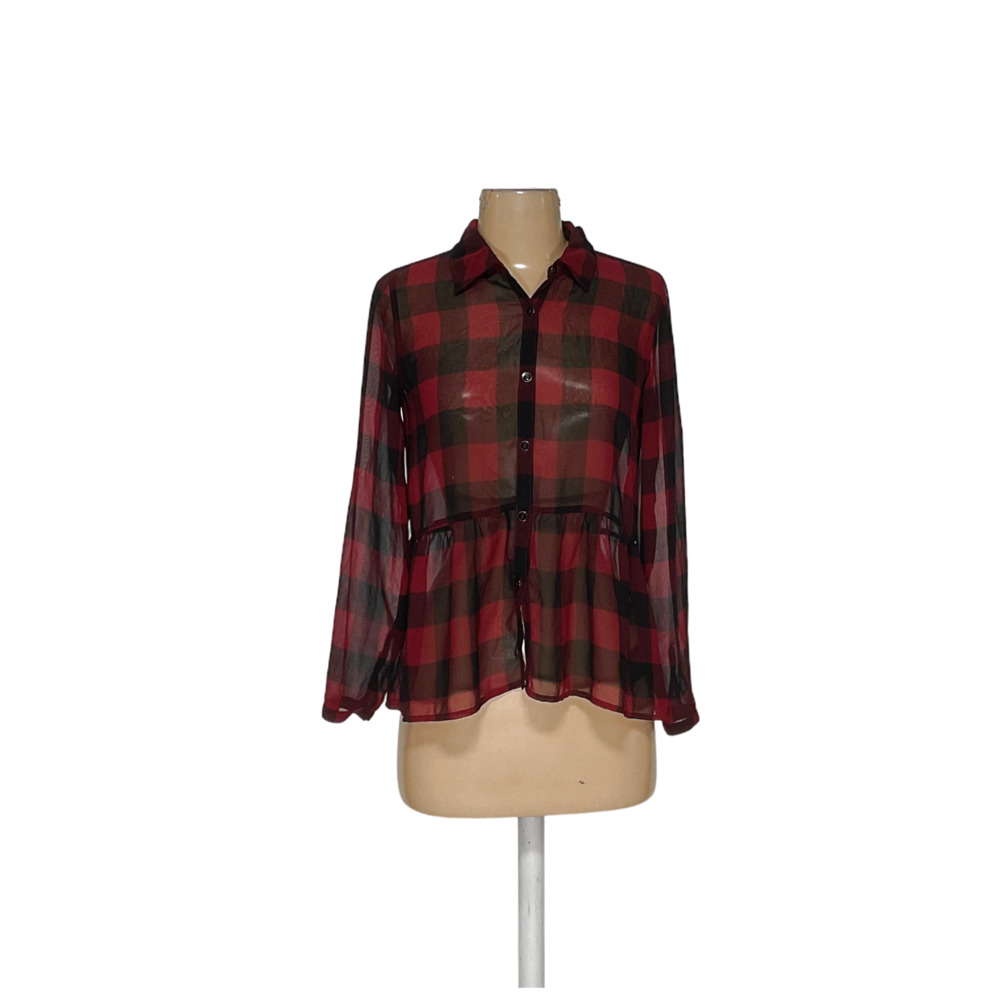 Sally M Women's Printed Button-Up Top, XL Polyester